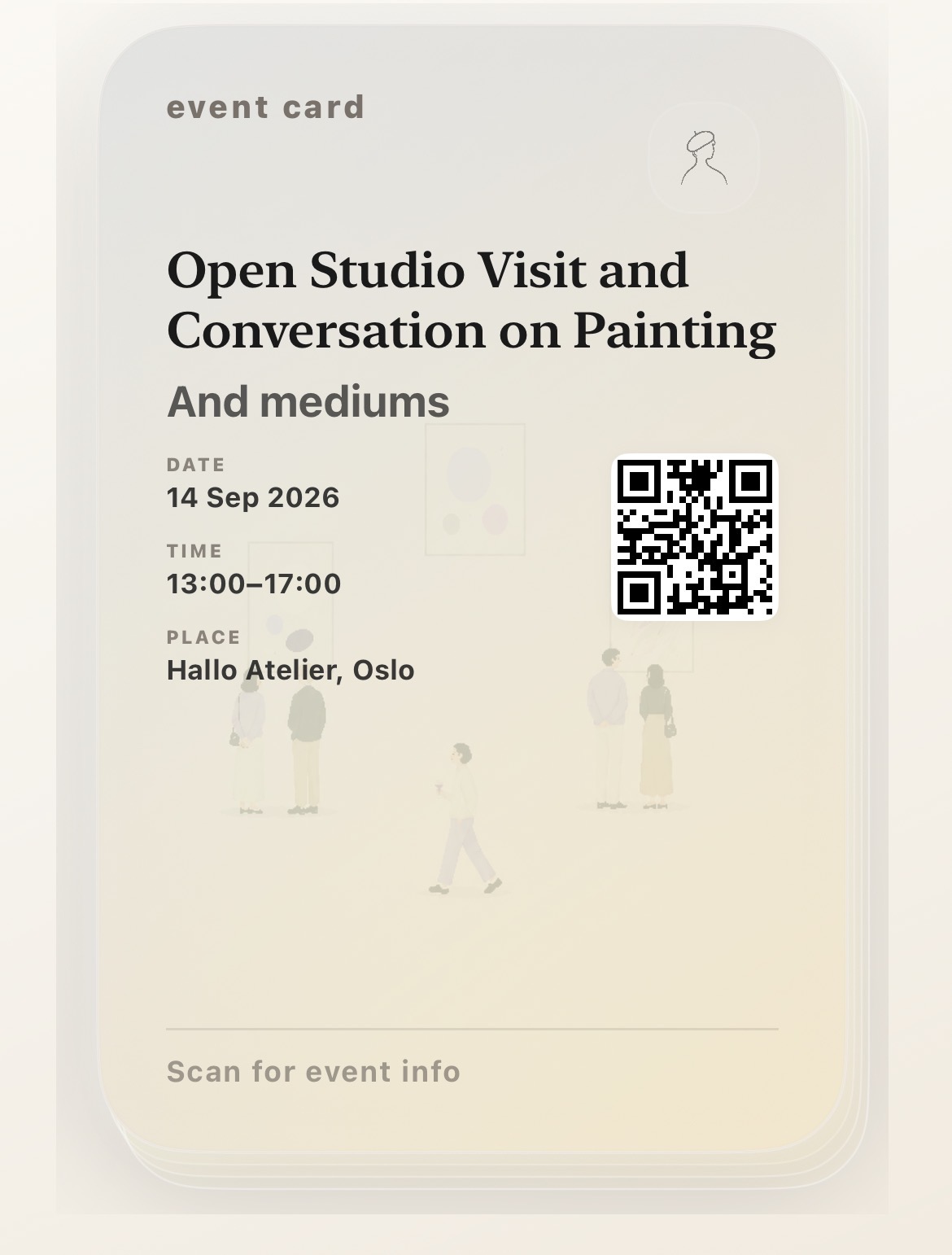 Exhibition card in the Studio Card app